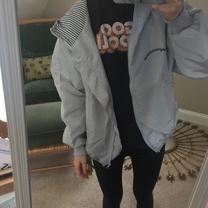SALE NWOT oversized light gray bomber jacket